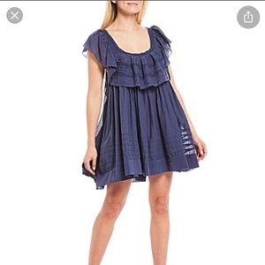 Hailey Scoop Neck Free People Mini Dress Navy